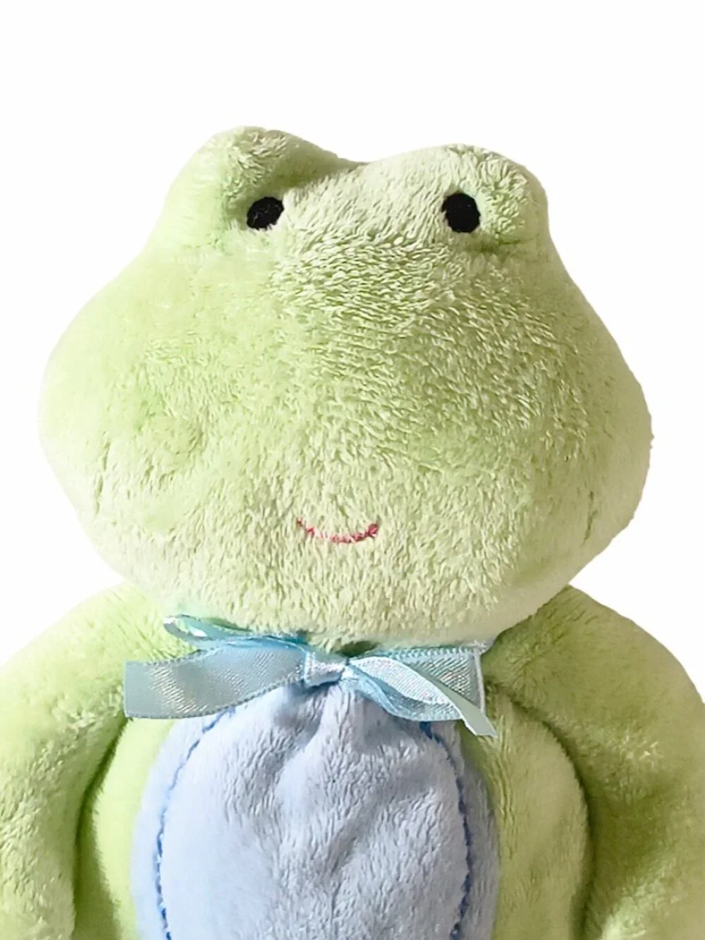Just One Year Carter's Green & Blue Frog Lovey Plush Stuffed Beanbag Toy 9